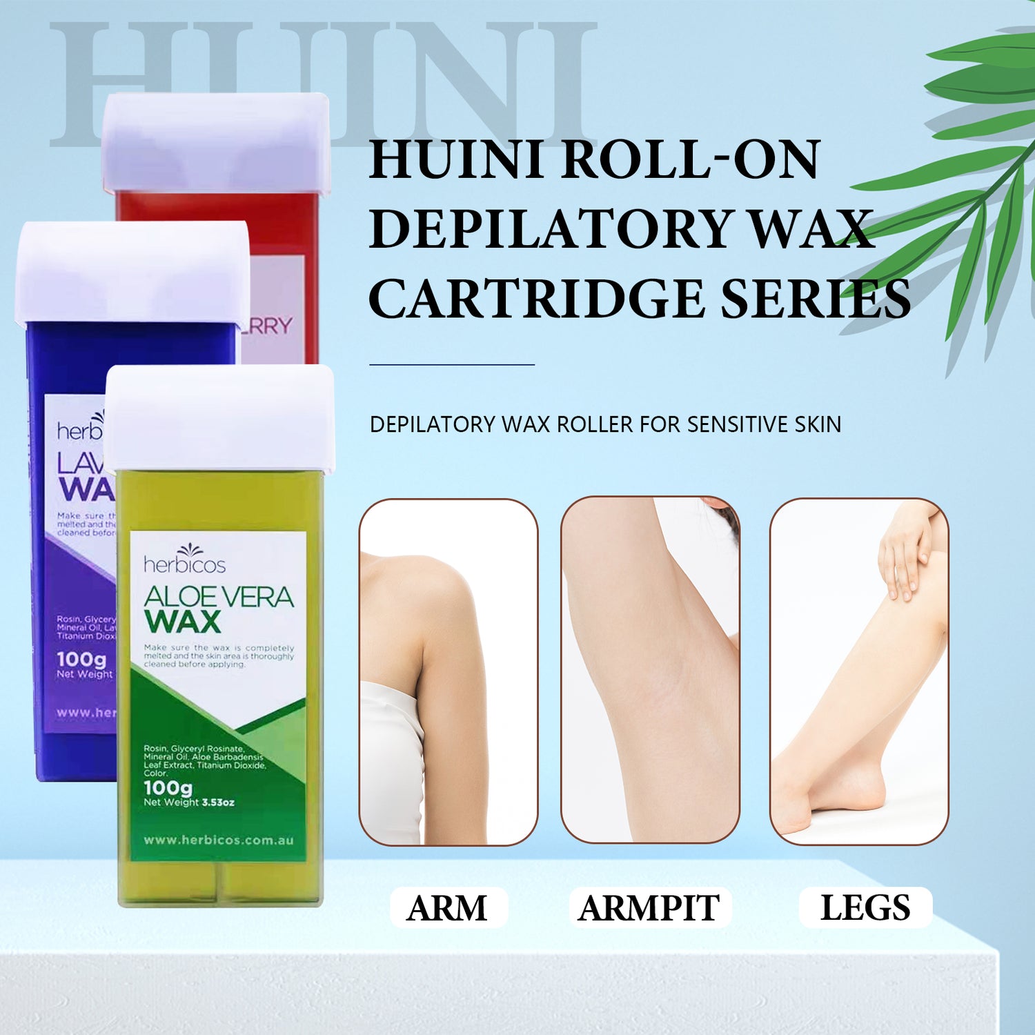 Roll-on Depilatory Wax Cartridge Sensitive Skin(100g X 2)